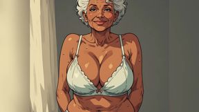 Sexy Curvy Matures Bra and Panty Art