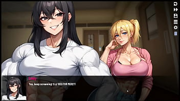 Futanari Muscle Growth World [ Femboy Hentai Game ] Ep.2 masochist tiny dick cumshot on livestream !