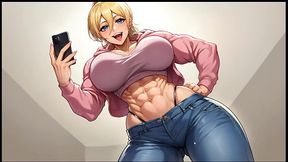 Futanari Muscle Growth World [ Femboy Hentai Game ] Ep.2 masochist tiny dick cumshot on livestream !