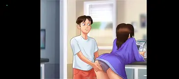 Stepmom with panties caught off guard - summertime saga