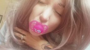 a sweet who doesn t stop sucking ... the pacifier!