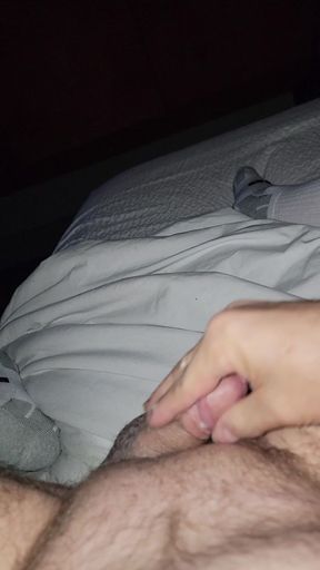 Cuckold fucked me while girlfriend watched and this is the end result...me using his cum to jackoff an lick his cum off my hand.