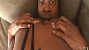 Voluptuous ebony's daring allure captivates with intense, passionate intimate bubble play