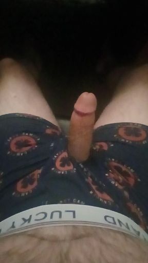 Jerking in Lucky Brand boxerbriefs with shamrocks