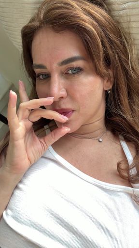 Woman smoking a cigarette