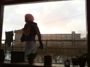 Anouk Tranny Slut - Hanging Laundry Outdoor