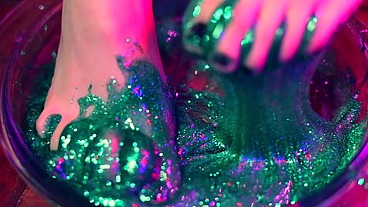 Barefoot Stuck in Glue & Masturbation