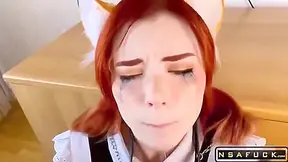 Deep Sloppy Blowjob From Stepsister In School Uniform Cum On Glasses