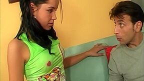 Grounded Stepdaughter Can Barely Handle Stepdad Cock