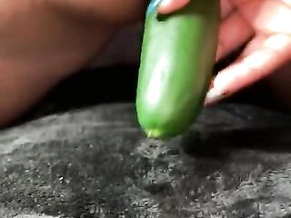 1St Time Riding A Cucumber In My Butt