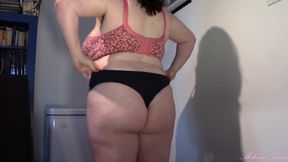 Tight outgrown panties and belly play