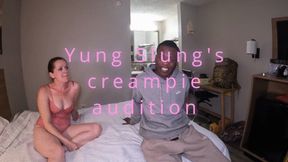 Yung Slung gets his first rimjob and then creampies, and Older woman