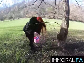 Mia Trejsi Begs For Double Ramrods In Egg Hunt Snatch Pounding!