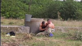 Hung Muscle Jock Fucks His Young Lover Anal in the Open and