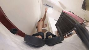 6K VR360 LELE black thick-soled sandals humiliation training