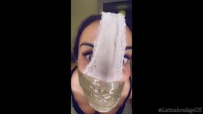 Latina Gagged with Panties and Taped with a Wrap Gag!