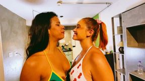 They catfight, they lick eachother pussies, they fuck, they do facessiting, they swallow their feets, brazilian lesbian hot girls madness FULL HD