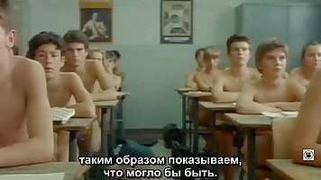 Naughty Russian teacher takes off her clothes to be naked like the rest of the class