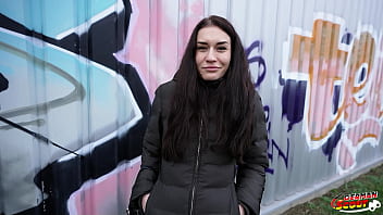 GERMAN SCOUT - Slim Czech Teen Stefani Jameson with Saggy Tits Pick Up for First Casting Fuck