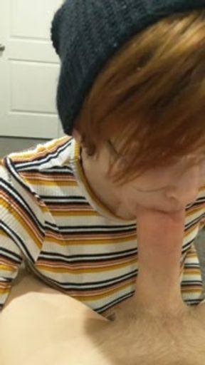 Teen laughs while gagging on big cock *teaser*