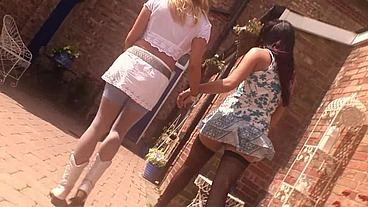 Kat Lee And Kit Lee Fuck The Help In The Hay Loft