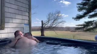Hot tub date on the farm.