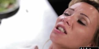 Blonde Alysa Gap gets pounded in high definition kitchen fuck