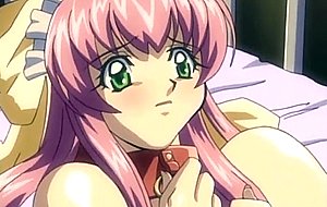 Bondage hentai shemale maid with monster boobs and cock