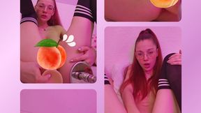 Double Penetration with a Fucking Machine - Solo Girl Takes the Machine in Both Holes
