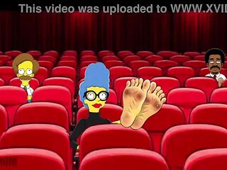 The Smutty Wrinkled Soles Of Marge Simpson's Feet. Tarantino Parody