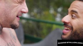 RAGING STALLION - Wet & Wild Deck Pounding - Hunk Crush Breeds the Bodybuilder