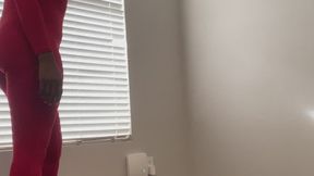 Red BodySuit Ebony Ballbusting