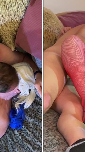 Granny Harley Quinn: Multiple Vibrator Fucking Villainous Slut
