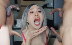 G014 - Lola Gets Facefuck by 4 Into Huge Swallow!