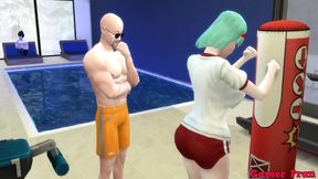 Bulma’s Hot Milf Body Cheats With Master Roshi While Husband Watches Cuckold Drama