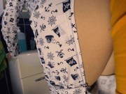 Quickie With Petite In Pajamas In The Bathroom - Letty Black