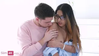 Petite Brunette With Pierced Nipples Takes Rough Anal And Cumshot