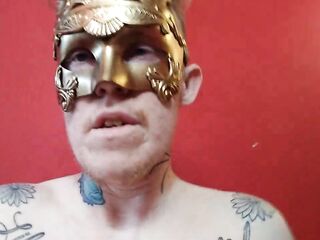 Cosplay, Masked Masturbator, Titty Play, Pre Op Bushy Trans Guy