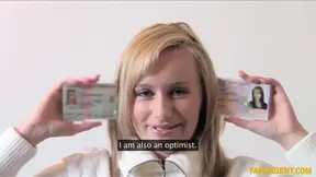 Blonde MILF begs for anal creampie from her fake agent