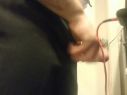 Whipping my half hard cock out during work for a sec