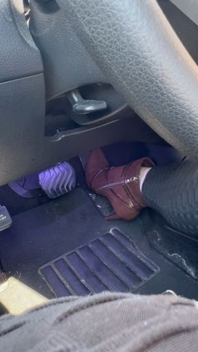 Revving in brown heel boots