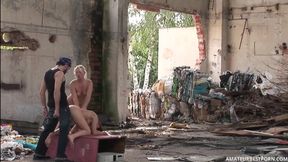 A stepmom and stepdaughter get fucked from foreign while they started great lesbian sex