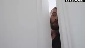 Blonde Angie Lynx and MATURE BABE Sapphire Astrea share a massive member in wild FFM action