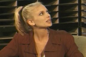 Blonde secretary got her tight anal hole fucked in the office