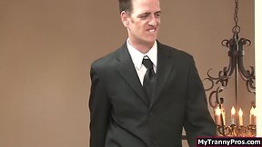 Chesty ts sucks and analed by enormous penis