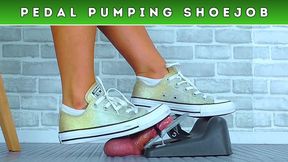 Pedal Pumping The Cum From Your Balls Under My Gold Converse Sneakers (249) - Bug Cam - Cock Trample Trampling Pump CBT Trainers Shoejob Footjob Sneaker Trainer Fetish All Stars Chuck Taylors