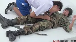 Military Asian Twink Barebacks Tight Bf After Receiving Bj