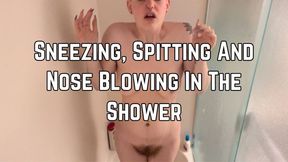 Phoenix Bates Sneezes Spits And Blows Nose In The Shower 1080p - Sneezing - Curvy - Hairy - Nose Blowing - Snot - Spit