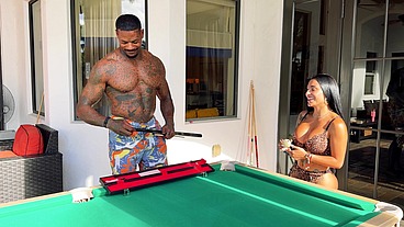 Petite Hottie Takes A Massive Dick On The Pool Table! Jason Luv V Egypt