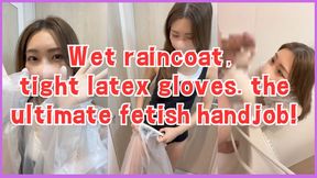 [Raincoat & Latex Gloves JOI] Slippery Handjob in the Bathroom